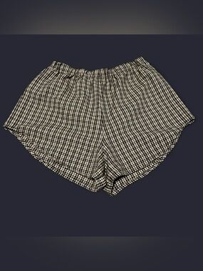 Brandy Melville - Black & Beige Gingham Boxer Shorts